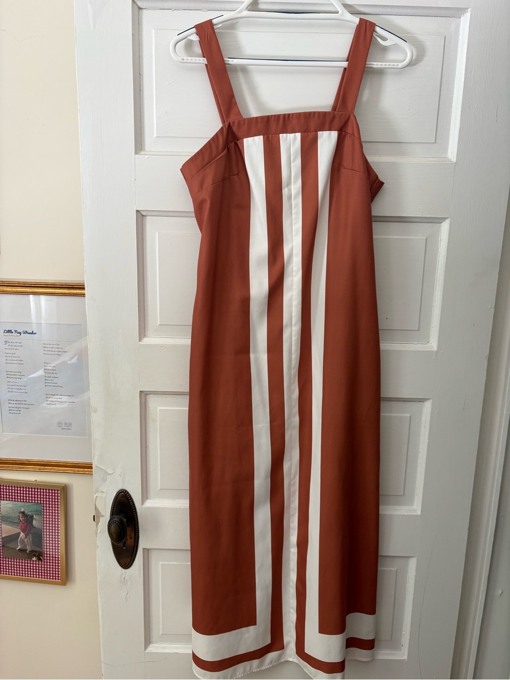 Rust and Ivory Striped Maxi Dress